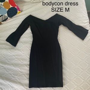BLVD Black off the shoulder bodycon dress